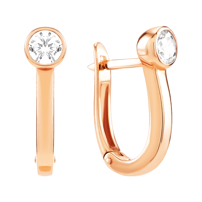 Золоті сережки з фіанітом. Артикул UG5210908410101