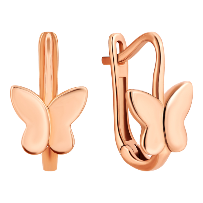 Золоті сережки Метелики.Артикул UG52112021801