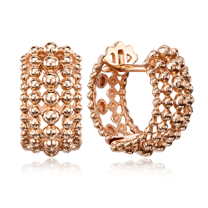 Золотые серьги без вставки. Артикул 22595/01/0