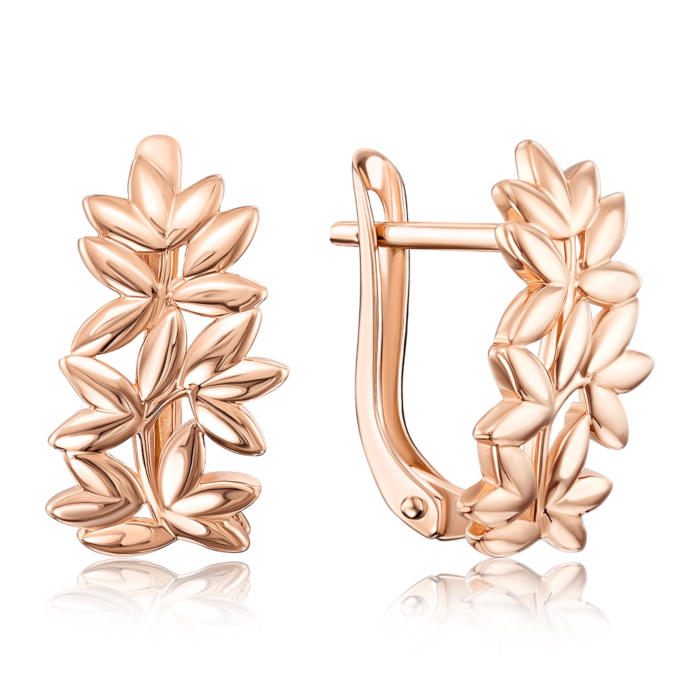 Золотые серьги без вставки. Артикул 22101/01/0