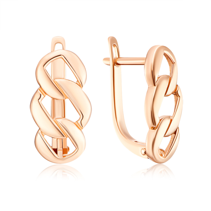 Золотые серьги без вставки. Артикул 22638/01/0