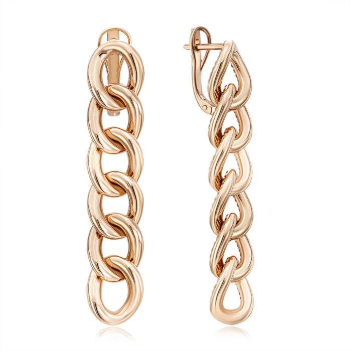 Золотые серьги без вставки. Артикул 22652/01/0