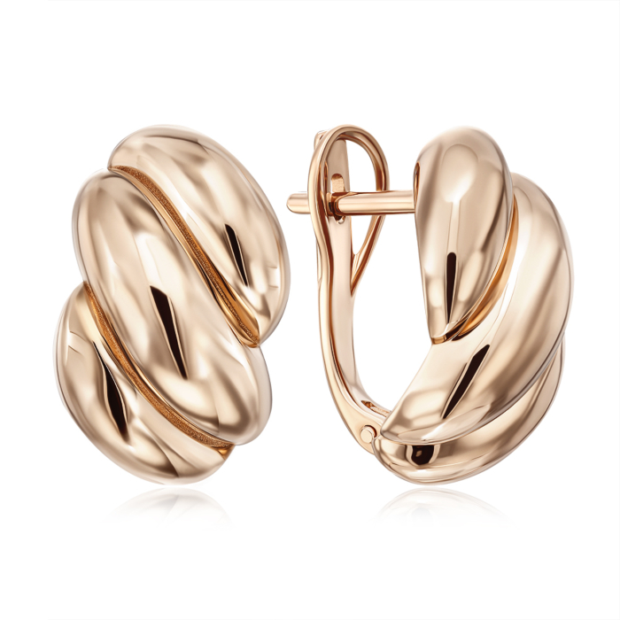 Золотые серьги без вставки. Артикул 22698/01/0