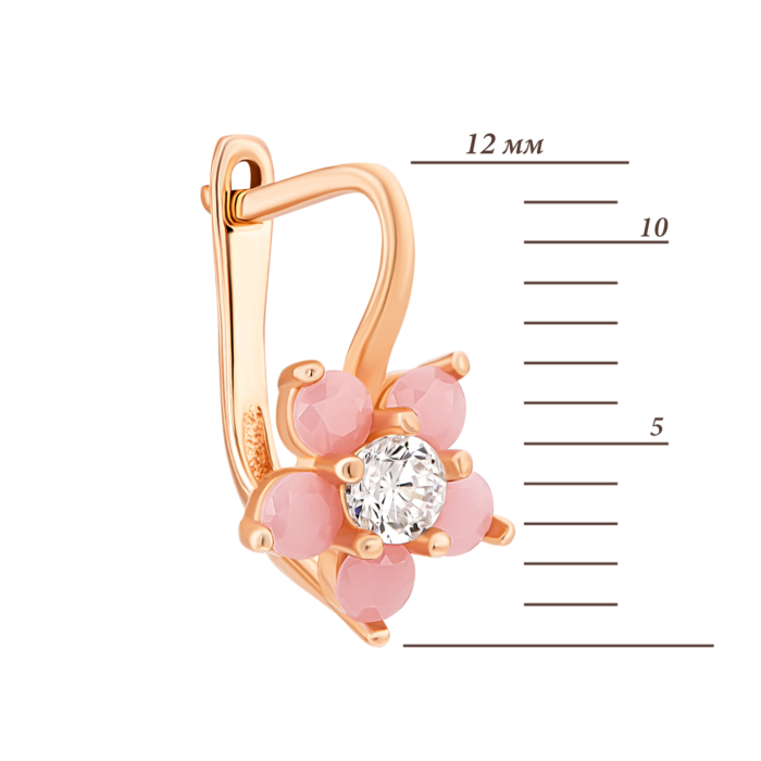 Золоті сережки Квіти з фіанітами.Артикул UG52011014901