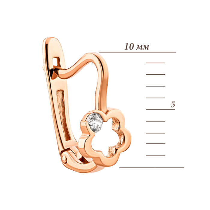 Золоті сережки Квіти з фіанітами.Артикул UG5210534810101