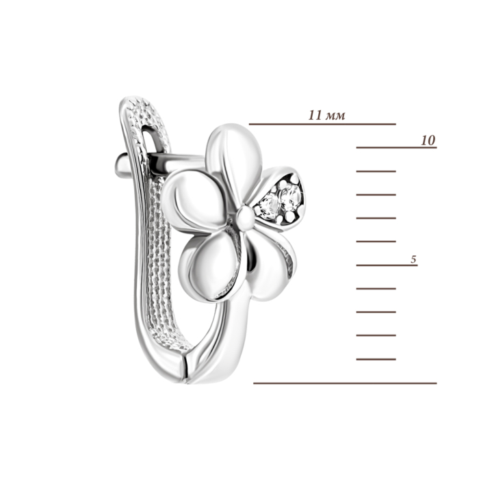 Золоті сережки Квіти з фіанітами.Артикул UG52111013502