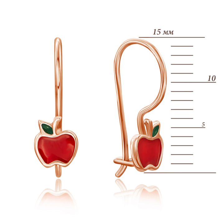 Золоті сережки «Яблучка». Артикул 21432