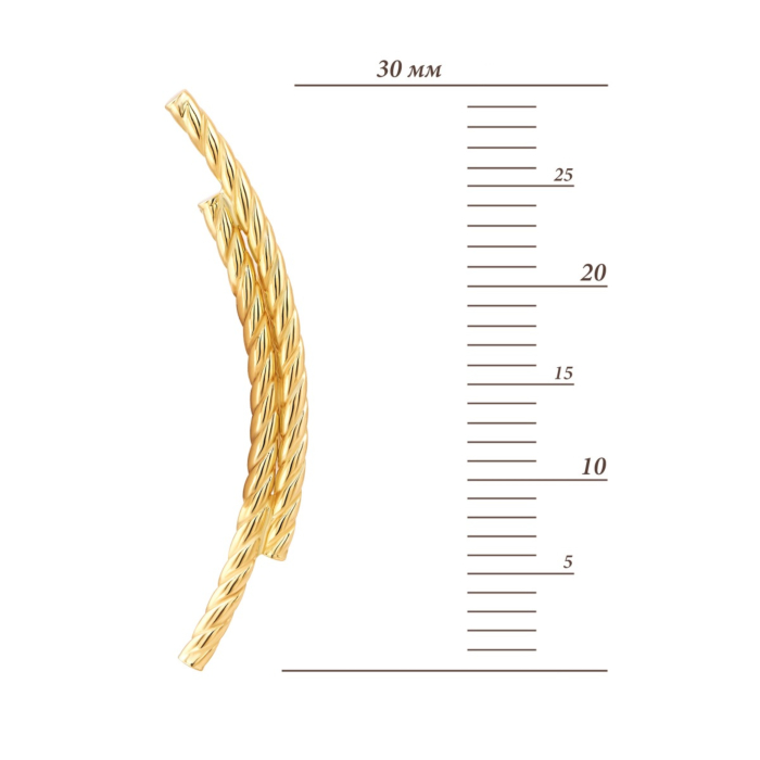 Золоті сережки-кафи.Артикул UG52/30/044/2