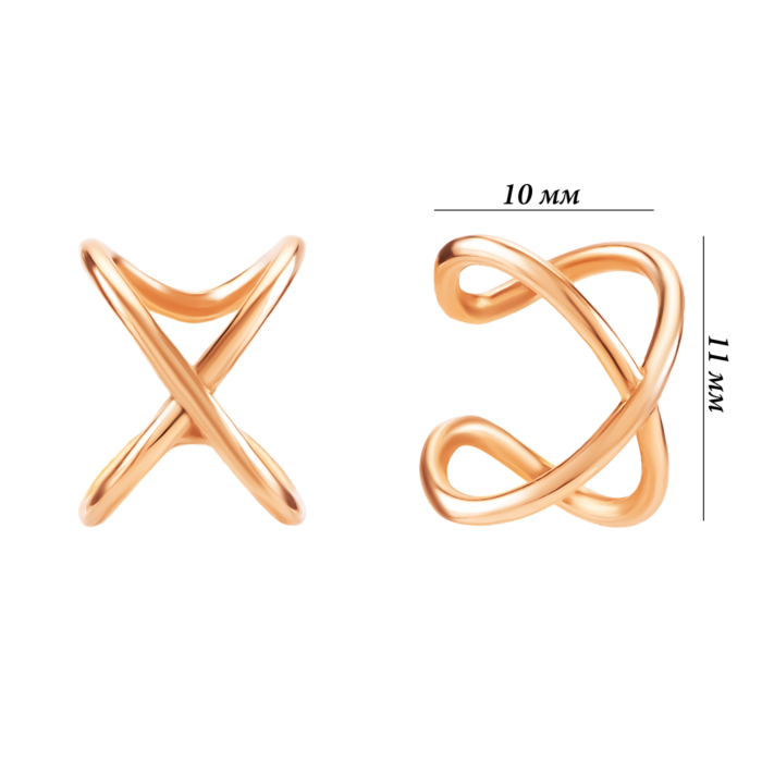 Золоті сережки-кафи. Артикул UG52/60/003