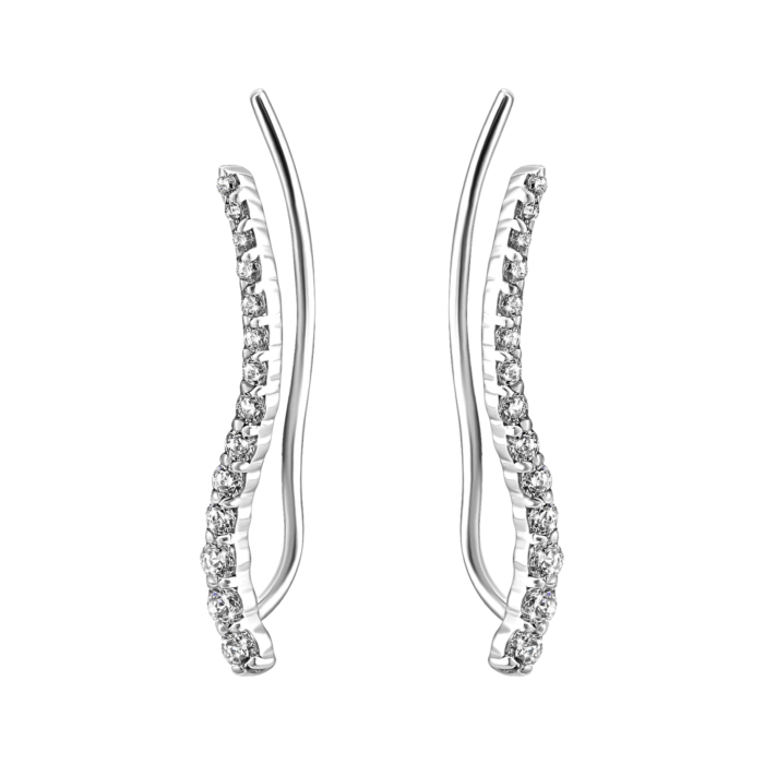 Золотые серьги-каффы с фианитами.Артикул UG5210139110201