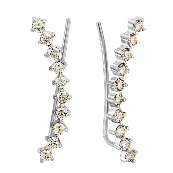 Золотые серьги-каффы с бриллиантами.Артикул UG5WB3.46Б