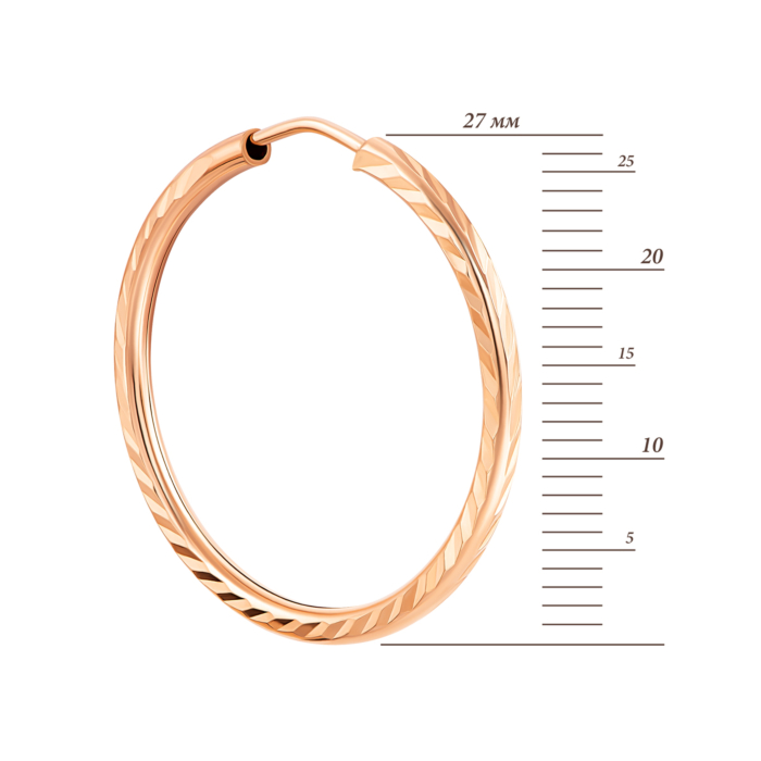 Золоті сережки-конго.Артикул UG52112016501-2.5