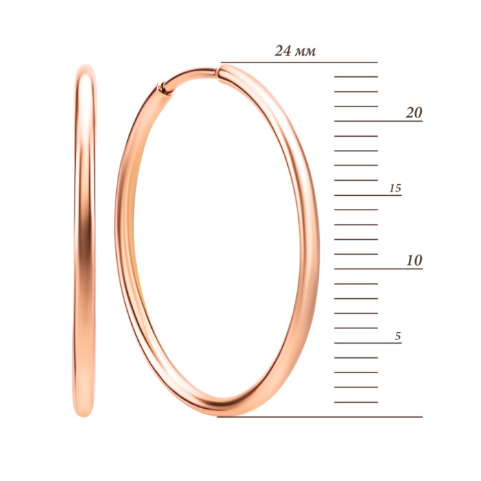 Золоті сережки-конго. Артикул UG52400100490