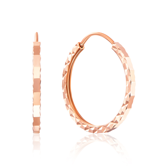 Золотые серьги-конго с алмазной гранью. Артикул 20860/1