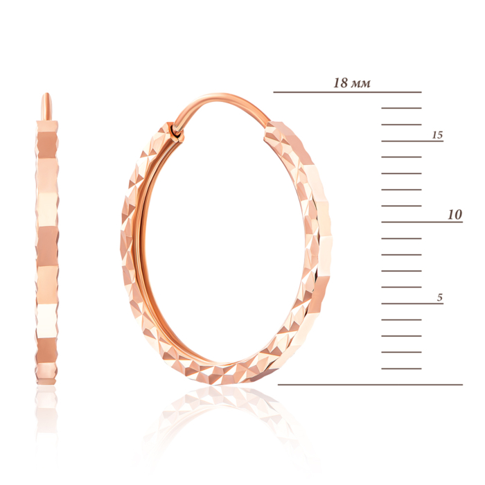 Золотые серьги-конго с алмазной гранью. Артикул 20860/1