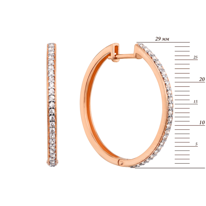 Золотые серьги-конго с фианитами (21820-3/01/1/13)