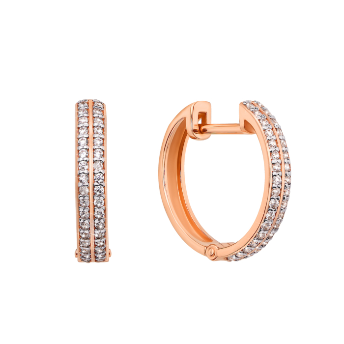 Золоті сережки-конго з фіанітами. Артикул 21822-1.8/01/0/1