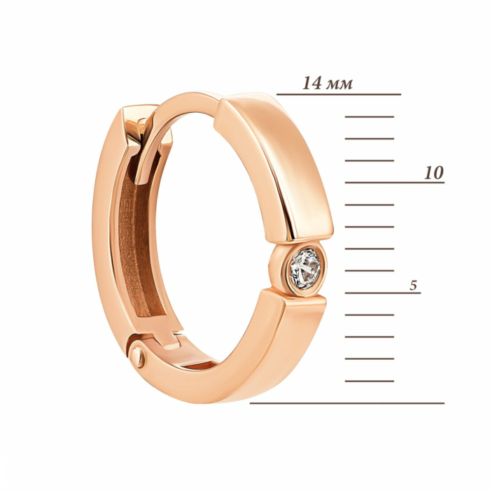 Золоті сережки-конго з фіанітами Royal Zirconia.Артикул UG5С4263Royal