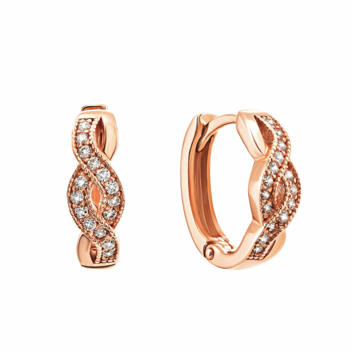 Золотые серьги-конго с фианитами. Артикул UG5СВ772и