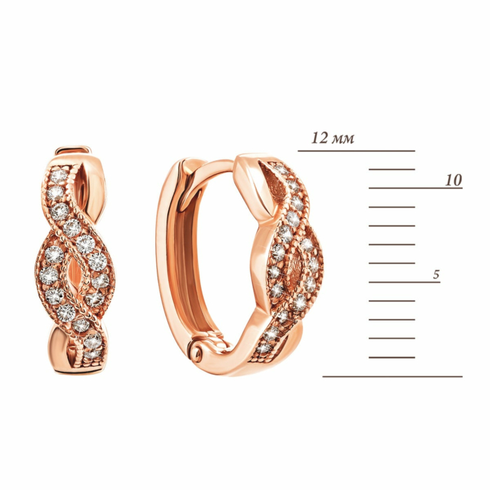 Золотые серьги-конго с фианитами. Артикул UG5СВ772и