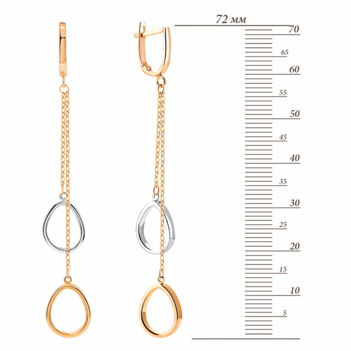 Золотые серьги-подвески. Артикул UG52/10/043