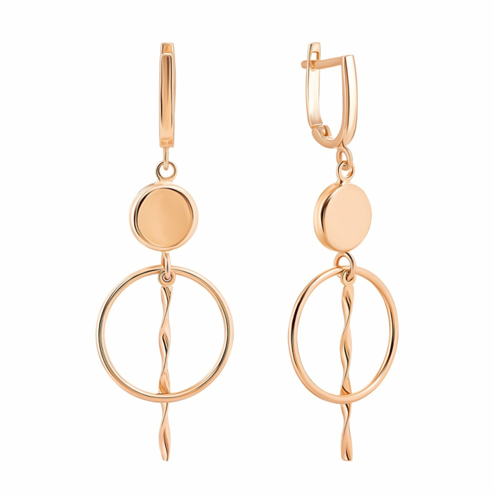 Золотые серьги-подвески. Артикул UG52/10/059