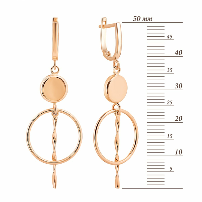 Золотые серьги-подвески. Артикул UG52/10/059