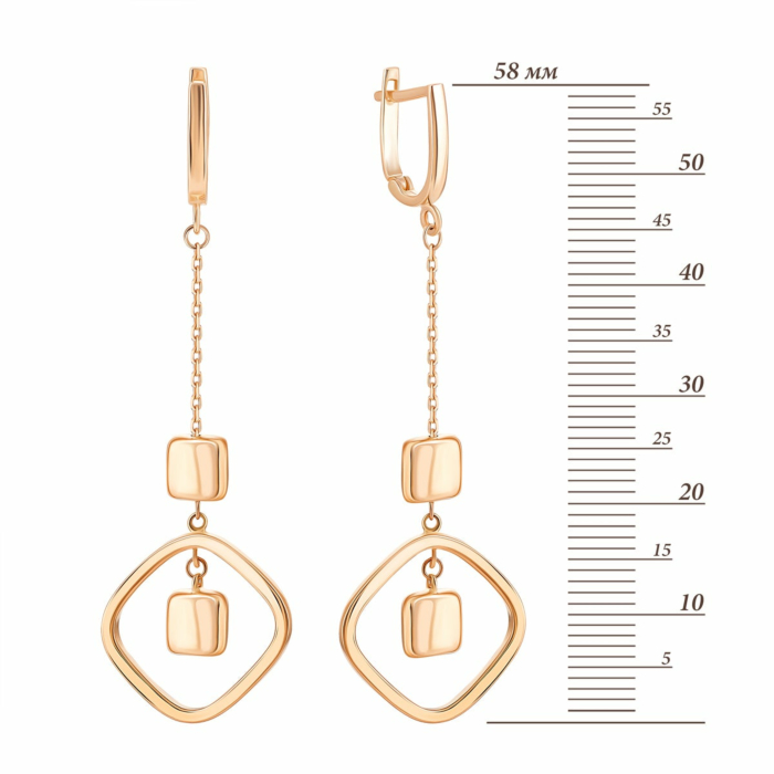 Золоті сережки-підвіски. Артикул UG52/10/103