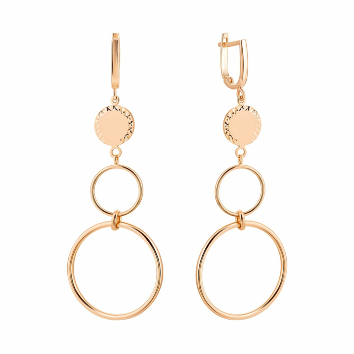 Золотые серьги-подвески. Артикул UG52/10/132