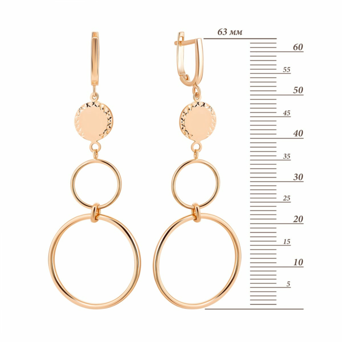 Золотые серьги-подвески. Артикул UG52/10/132