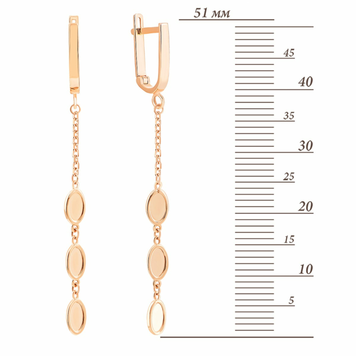 Золоті сережки-підвіски. Артикул UG52/10/140