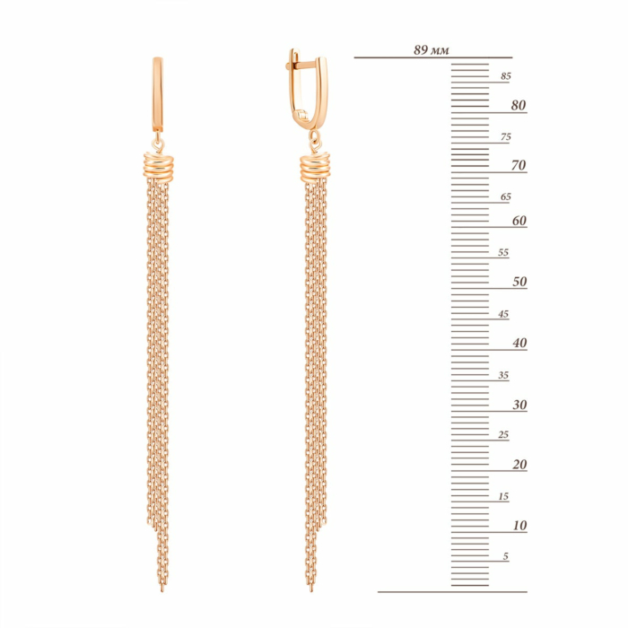 Золоті сережки-підвіски.Артикул UG52/10/208