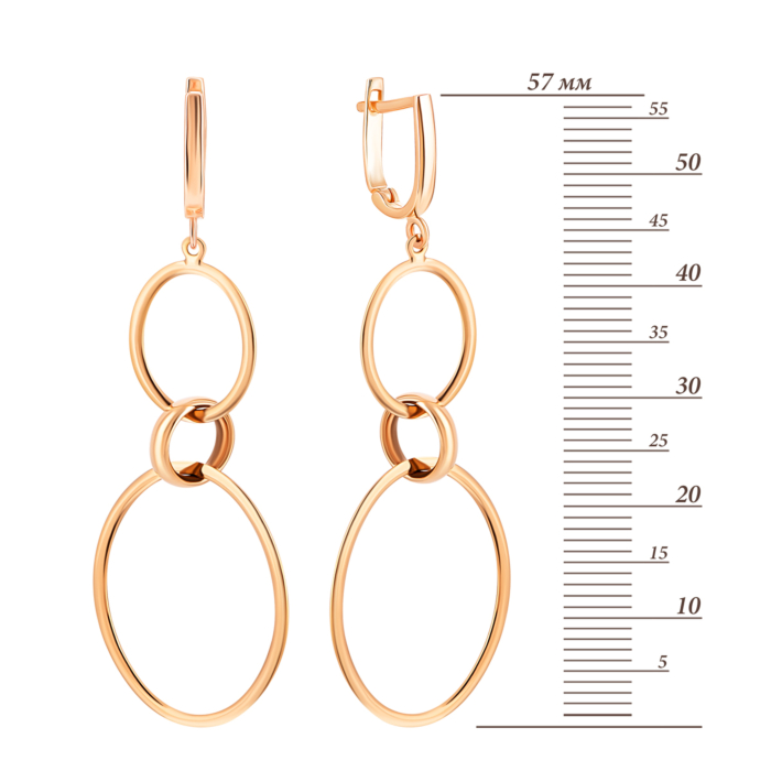 Золоті сережки-підвіски.Артикул UG52/10/243