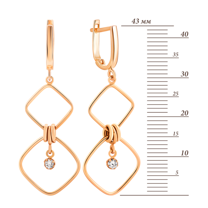 Золотые серьги-подвески.Артикул UG52/10/255