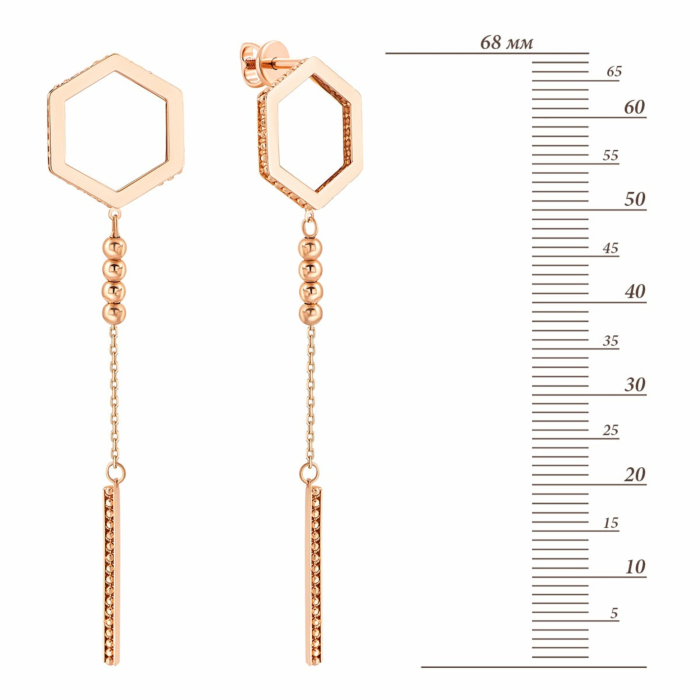 Золотые серьги-подвески.Артикул UG52/50/038