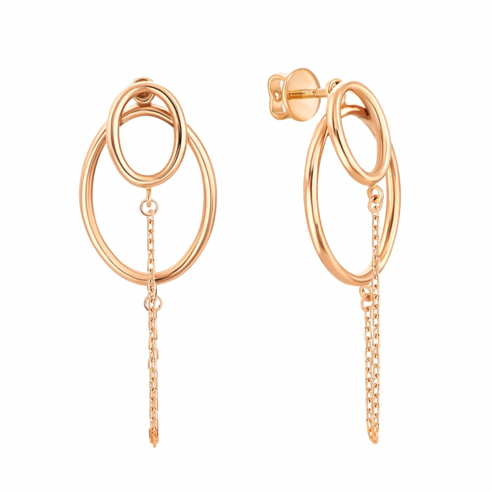 Золотые серьги-подвески. Артикул UG52/50/047