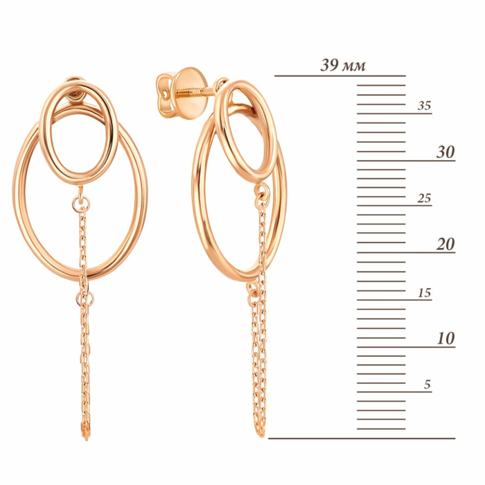 Золотые серьги-подвески. Артикул UG52/50/047