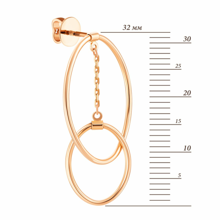 Золотые серьги-подвески. Артикул UG52/50/075