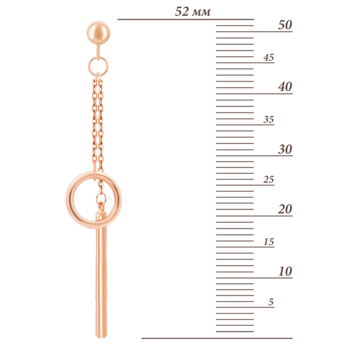 Золоті сережки-підвіски.Артикул UG52/50/403