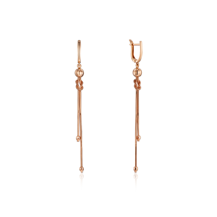 Золотые серьги-подвески. Артикул 02883