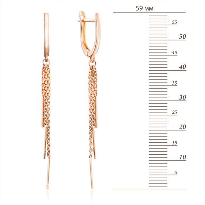 Золоті сережки-підвіски. Артикул 02960