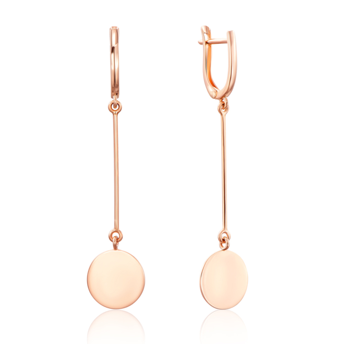 Золоті сережки-підвіски без вставки. Артикул 02602/01/0