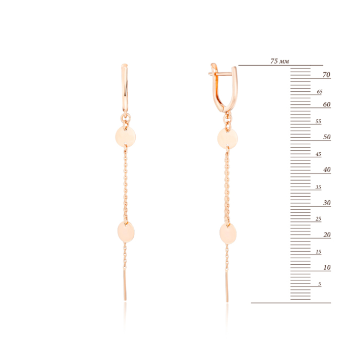 Золоті сережки-підвіски без вставки. Артикул 02728/01/0