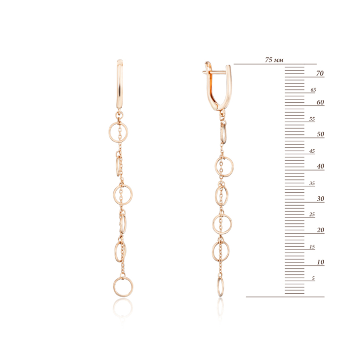 Золотые серьги-подвески без вставки. Артикул 02730/01/0