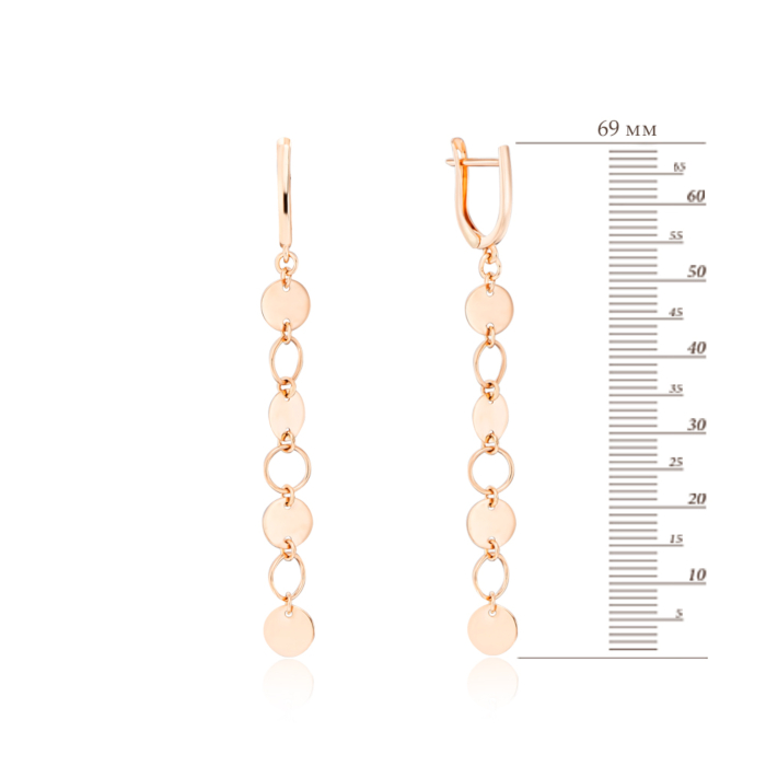 Золотые серьги-подвески без вставки. Артикул 02732/01/0