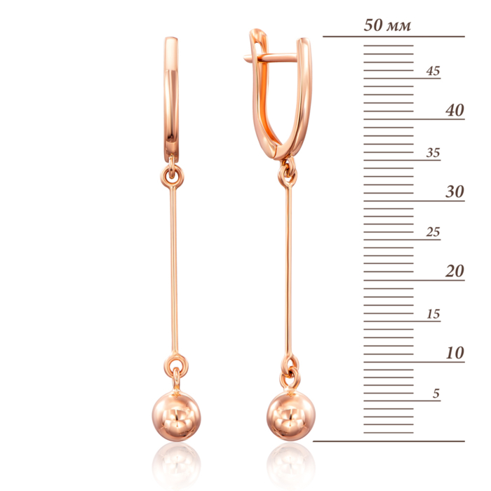 Золотые серьги-подвески без вставки. Артикул 02963/01/0