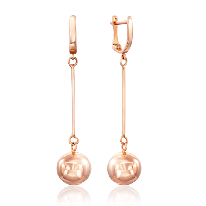 Золотые серьги-подвески без вставки. Артикул 02964/01/0