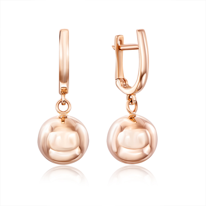 Золоті сережки-підвіски без вставки. Артикул 02971/01/0