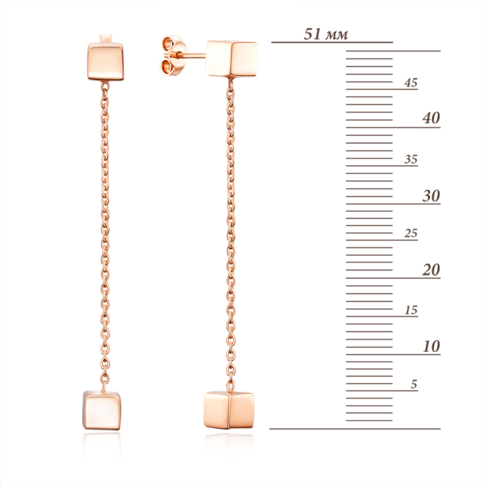 Золоті сережки-підвіски без вставки. Артикул 02992/01/0