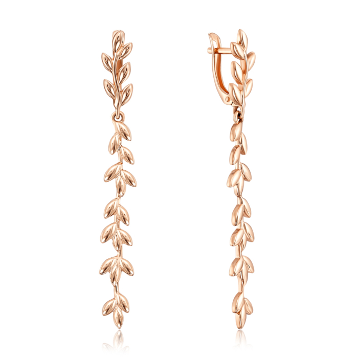 Золоті сережки-підвіски без вставки. Артикул 22189/01/0